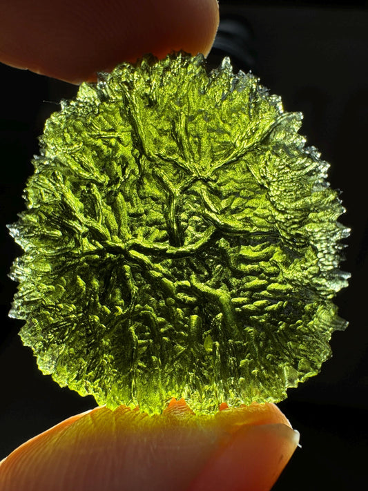 12.09g Moldavite Crystal Specimen, Maly Chlum hedgehog texture Czech Republic