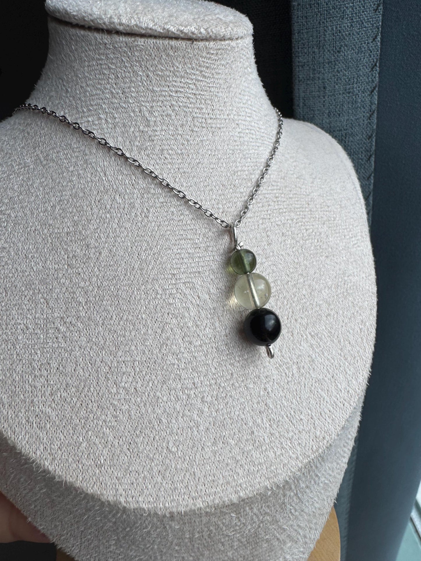 Authentic Moldavite LDG Indochinite beads pendant