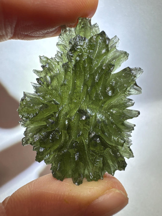 12.88g  Moldavite Besednice Jezkovna very rare and compact piece self standing