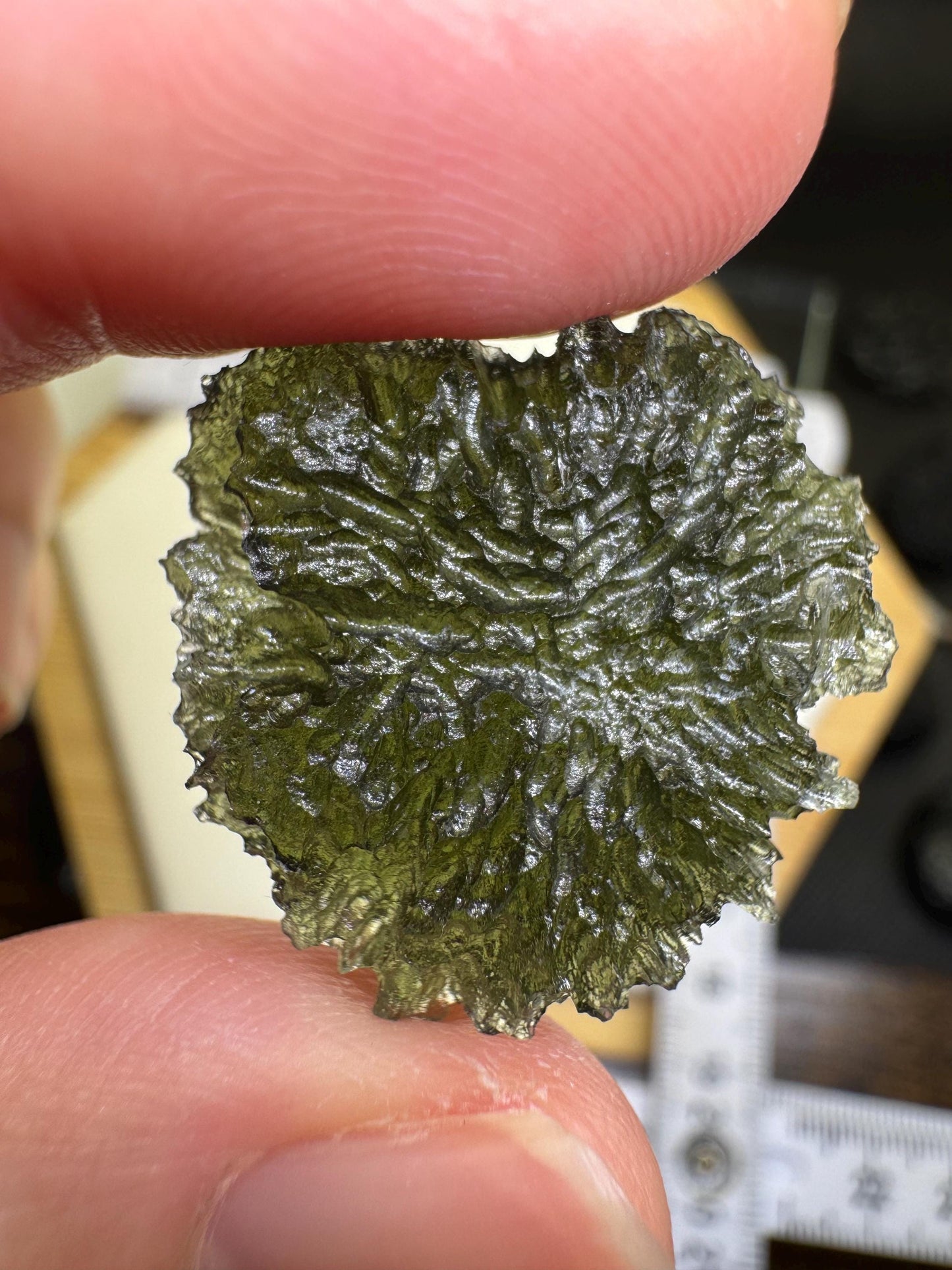 4.83g  Authentic Moldavite, Nesmen les Jimka Czech Republic heart shape
