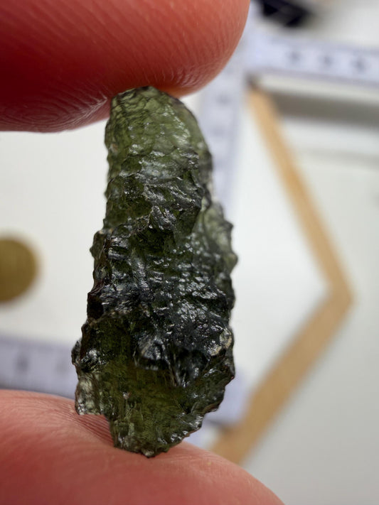 1.92g  Authentic Moldavite Crystal, Marousek  Czech Republic