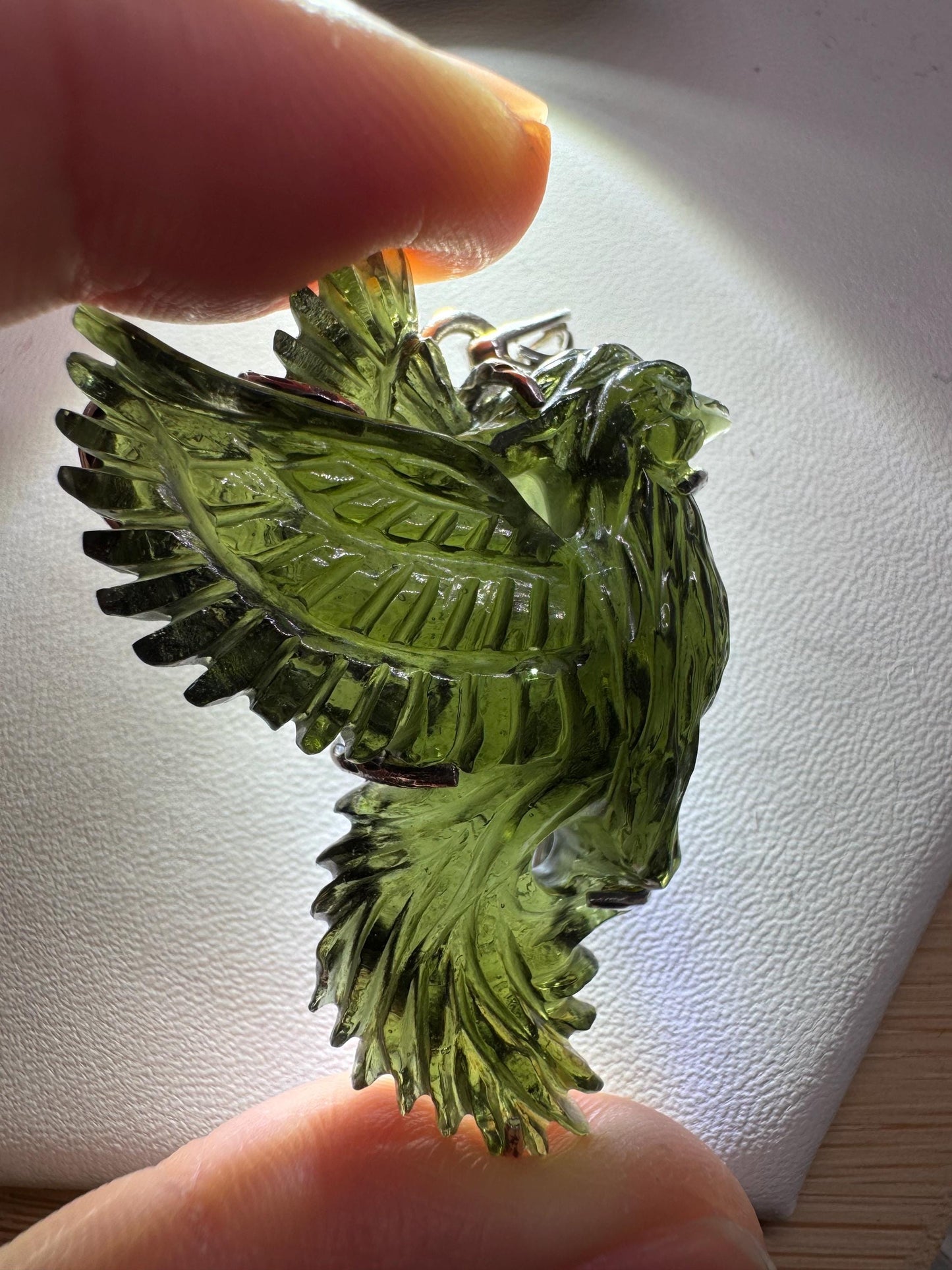 Phoenix moldavit pendants 925 silver