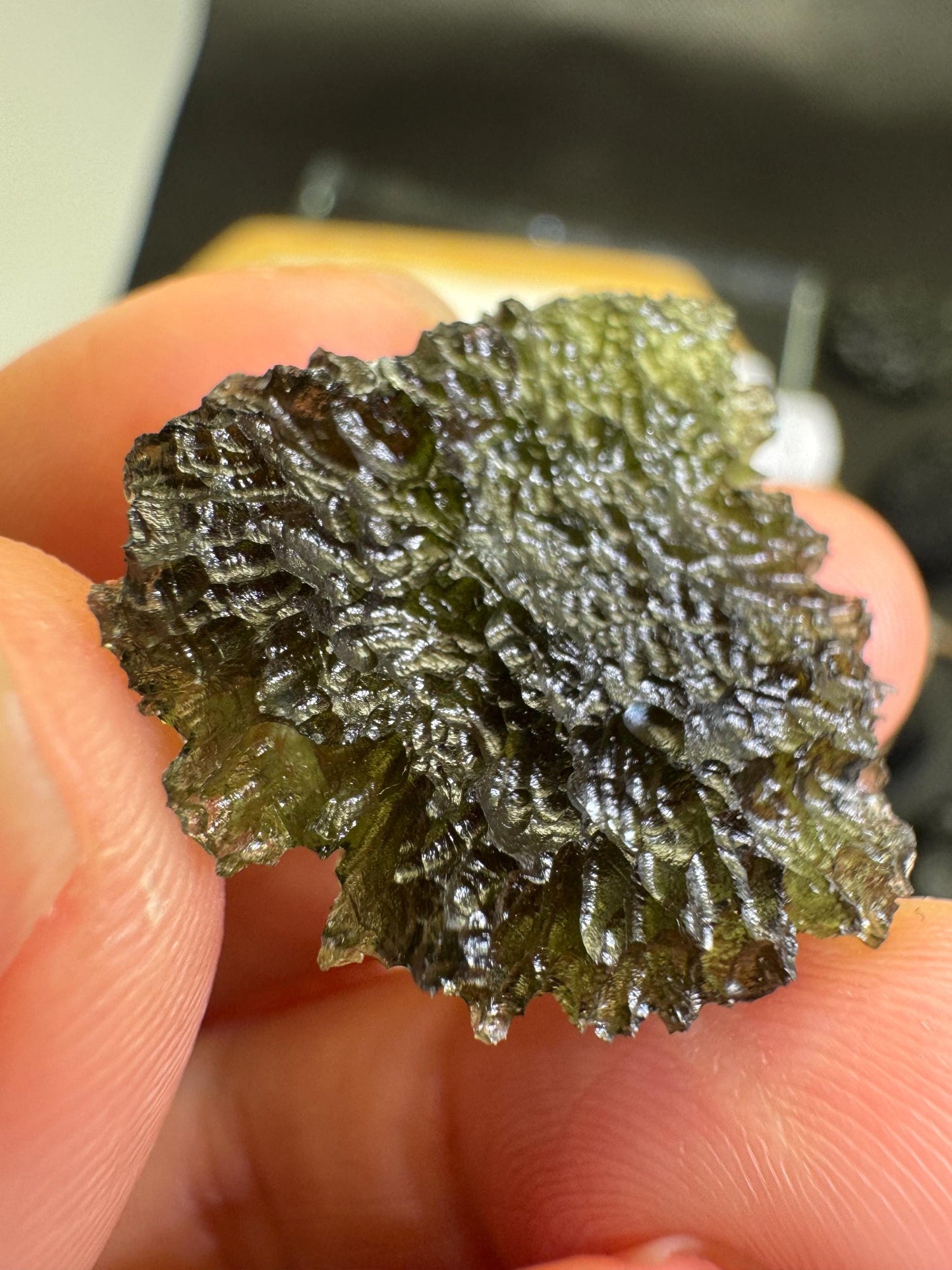 4.83g  Authentic Moldavite, Nesmen les Jimka Czech Republic heart shape